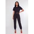 thumbnail image 2 of Women's Nylon Short Sleeve Cropped Button Front Shirt, 2 of 3