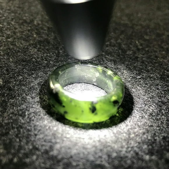 HOOUN Natural Black Dark Green Jade Ring Black Jade Gift US Size 8