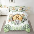 thumbnail image 2 of Castle Fairy Cartoon Animal 7-Piece Twin Bedding Sets for Children,Personalized Initial Bedding Comforter Set,Tree Leaves Breathable Sheet Sets,Luxury Bedroom Decor, 2 of 8