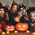 thumbnail image 5 of 12 Piezas de Luces de Té de Calabaza Pequeñas de Halloween de Acción de Gracias Luces Led con Pilas Luces Amarillas Ámbar Cálidas para Fiesta Temática de Vacaciones de Acción de Gracias, 5 of 5