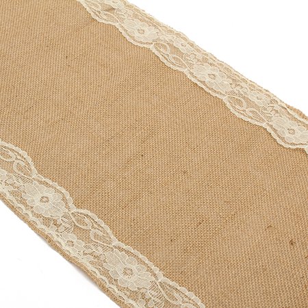 Hot Burlap Lace Hessian Table Runner 280x30cm Rustic Natural Jute