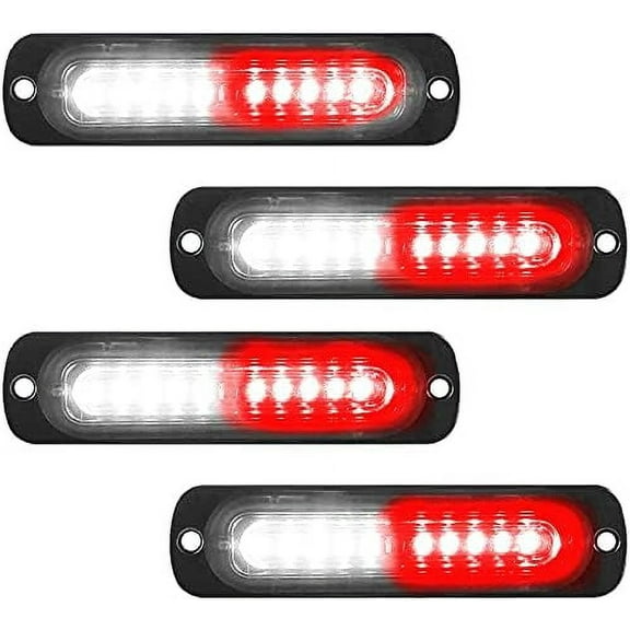 LINLIN LED Car Strobe Warning Lights, Universal 4Pack 10LED Surface Mount Emergency Warning Hazard Flashing Strobe Light Bar for Truck, Off Road Vehicle, ATVs,Motorcycles