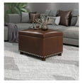 thumbnail image 2 of KriKac Leather Storage Ottoman Bench Rectangle 24 Inch Foot Rest Ottomans Stool for Living Room Bedroom(Brown), 2 of 2