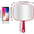 thumbnail image 2 of Handheld Mirror, Portable Hand Mirror with Hanging Hole in Handle, Pink 7.4" W x 10.4" L, 2 of 5