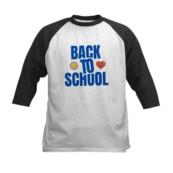 CafePress - Back To School T Shirt Kids Baseball T Shirt - Kids Cotton Baseball Jersey, 3/4 Sleeve Shirt