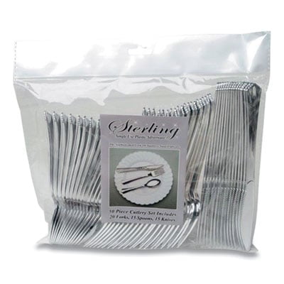 Sterling Heavy-Duty Plastic Cutlery, Spoons, Silver, 50/Pack Sterling Heavy-Duty Plastic Cutlery, Spoons, Silver, 50/Pack