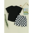 thumbnail image 4 of Suealasg Toddler Baby Boys Summer 2Pcs Outfits Set Clothes 1T 2T 3T 4T Kids Boys Short Sleeve Letter Print T-Shirts Tops and Shorts Beach Party Clothing, 4 of 9