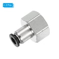 thumbnail image 3 of Unique Bargains 2Pcs 1/4 Inch OD Tube to 3/8 Inch NPT Female Thread Push to Connect Fittings, 3 of 7