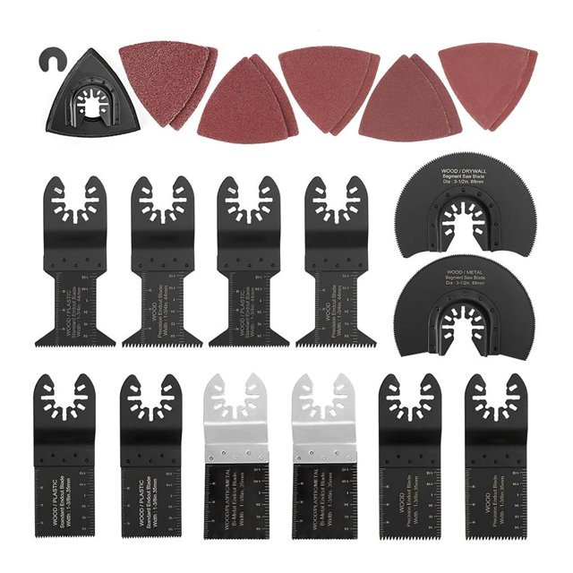Scienceny 23 hojas de sierra oscilante para madera, Metal, plástico, herramienta multifuncional oscilante Universal, juego de hojas de lija para pulir con Herramientas y ferretería Scienceny TO002179-00