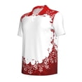 thumbnail image 2 of Balery Winter Christmas Snowflake Printed Men’s Short Sleeve Polo Shirt, Midweight Men's Shirt,Golf Polo shirts -X-Large, 2 of 9