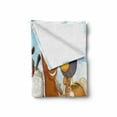 thumbnail image 2 of Animal Soft Flannel Fleece Throw Blanket, Illustration of Animals in a Farm Cloudy Sky and Windmill Print Art, Cozy Plush for Indoor and Outdoor Use, 50" x 60", Pale Blue and Brown, by Ambesonne, 2 of 6