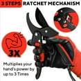 thumbnail image 4 of Ratchet Pruning Shears for Gardening Heavy Duty - Increases Cutting Power 3x - Perfect Ratchet Pruners for Weak Hands & Arthriti (Red,20cm-24.9cm), 4 of 6