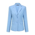 thumbnail image 6 of AZoiNM Women's Business Skirt Suit Set, 2-Piece Long Sleeve Blazer & Pencil Skirt, Two-Button Professional Workwear with Real Pockets, Blue, 6 of 16