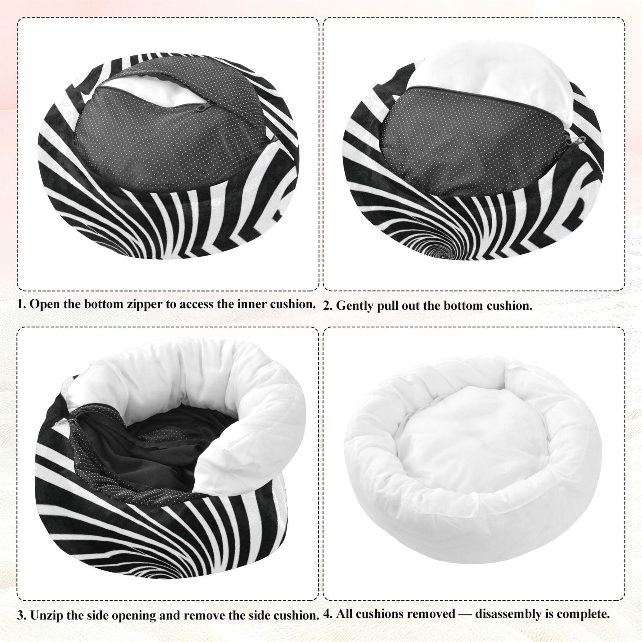 Iauyy Pet Couch Donut Cat Bed for Indoor Cats/Small Dogs Washable & Machine with Non-slip Bottom Calming Cat Furniture, The Center Of The Galaxy (M)