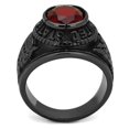 thumbnail image 4 of US Army Ring for Men and Women Unisex 316L Stainless Steel Military Patriotic Ring in Black with Red Stone Rock, 4 of 6