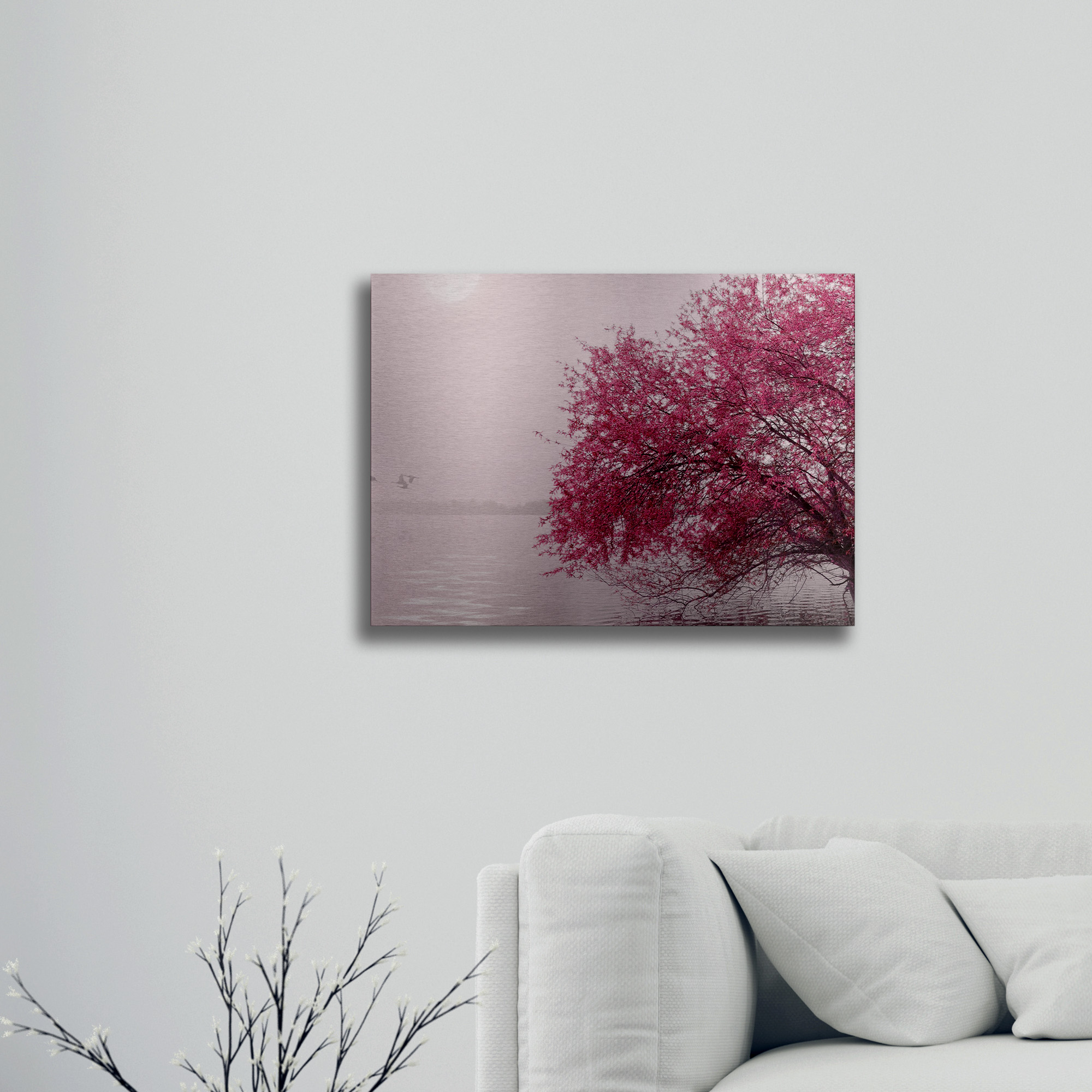 Trademark Fine Art 'Full Moon on the Lake' Brushed Aluminum Wall Art Art by Philippe Sainte-Laudy