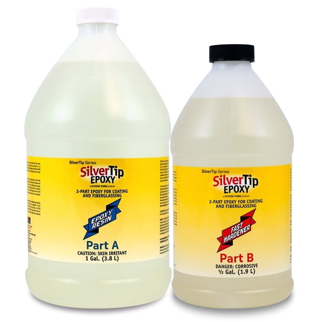 System Three Résine Époxy SilverTip avec Durcisseur Rapide, Trousse de 1,5 Gallon