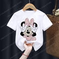 thumbnail image 1 of Minnie Children T-shirt Kawaii Disney T Shirt Floral Mickey Mouse Anime Cartoon Casual Clothes Kid Girl Boy Short Sleeve Top Tee12T Gao Jinjia LED, 1 of 2