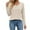 Beige, variant on Lindreshi Sweatshirts for Women Women's Fashion V-Neck Stripe Brushed Button Spliced Long Sleeve T-Shirt