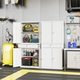 thumbnail image 2 of STANI Metal Garage Storage Cabinets with Drawer, 4 Doors Tool Storage Cabinet with 2 Adjustable Shelves, 71" Steel Locking Locker for Garage Utility Room Home Office (White, 0 Wheel), 2 of 8