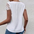 thumbnail image 4 of Blusas sueltas de manga corta con cuello en V de color sólido informal para mujer con estilo OAVQHLG3B Store lin121212, 4 of 5