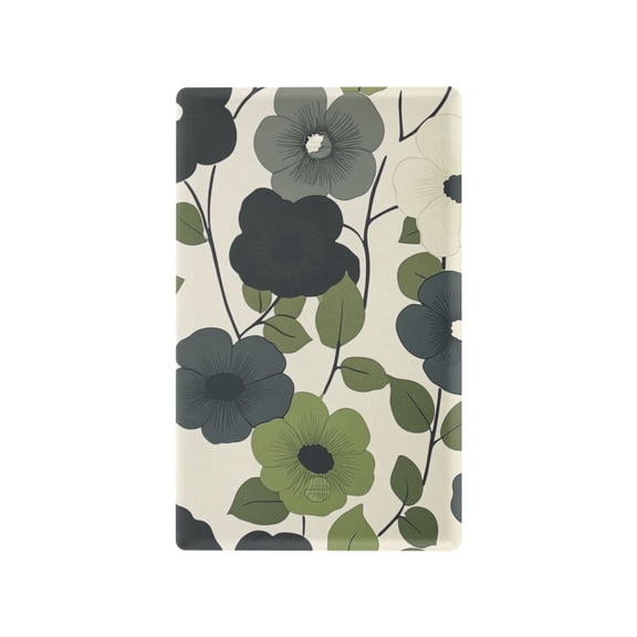 Yayeee Blank Wall Plate Cover 1-Gang 4.5"x2.7" Home Unused Decorative Outlet, Navy Flower