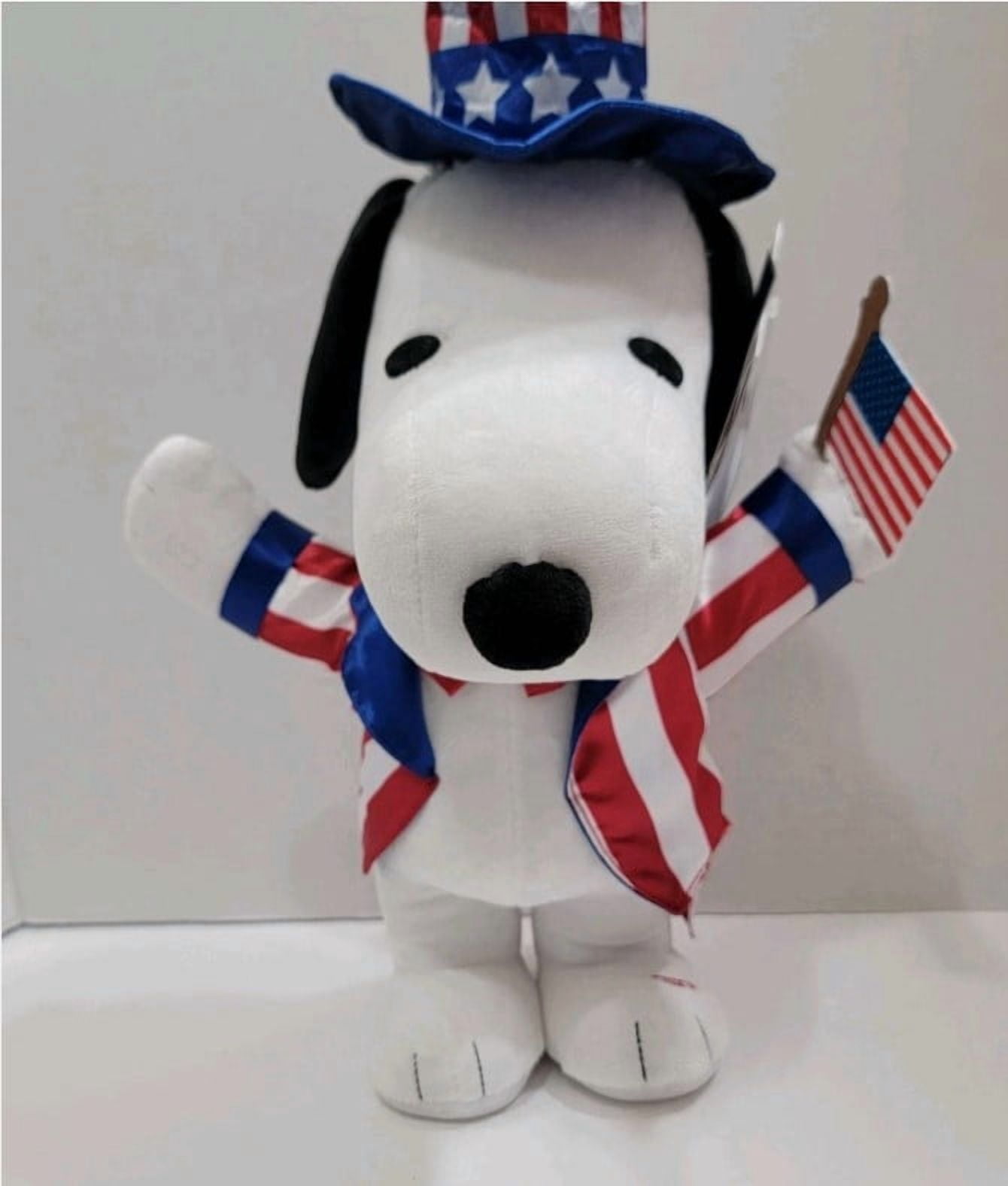 Peanuts Snoopy Animated Side Stepper 16 Inches Plush Patriotic Dancing Musical Sings "Yankee Doodle" 4th of July,