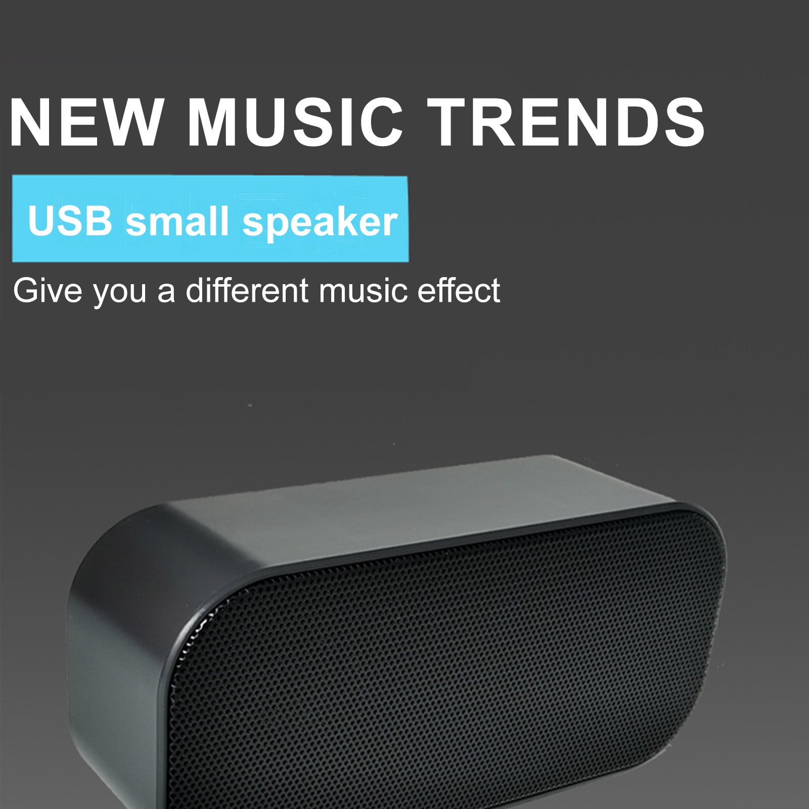 HOZVOMI USB Mini Computer Speaker - Portable Soundbar with Clear Audio, Built-in Subwoofer, Long Battery Life for PC/Laptop/Outdoor Party (Black)