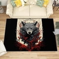 thumbnail image 1 of 3x5 Rug, Wolf Door Mat, Gothic Wolves Rug, Wild Animal Rugs for Entryway, Washable & Non Slip & Soft Low Pile Small Carpet, Indoor Doormat, Wolf Home Decor & Gifts, 1 of 7