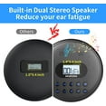 thumbnail image 5 of ARAFUNA Portable CD Player with Dual Stereo Speakers, Rechargeable Compact CD Player for Car with Anti-Skip Protection, Headphones and AUX Cable, 5 of 9