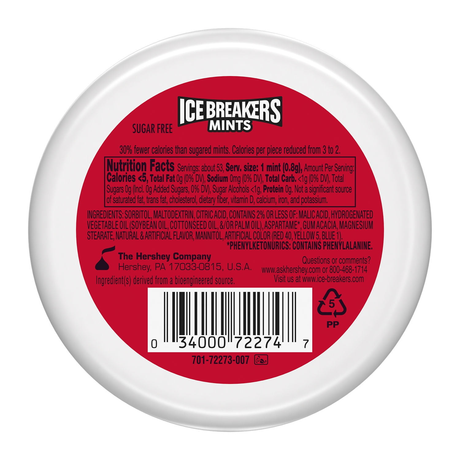 Ice Breakers Cherry Limeade Sugar Free Mints, Tin 1.5 oz