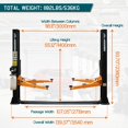 thumbnail image 2 of Jocisland 10000lbs 2 Post Car Lift, Heavy Duty Hydraulic Auto Vehicle Truck Lift with 2+3 Adjustable Arm Design, Safety Lock and Rubber Door Protectors, for Garage and Workshop, 220V, 2 of 9