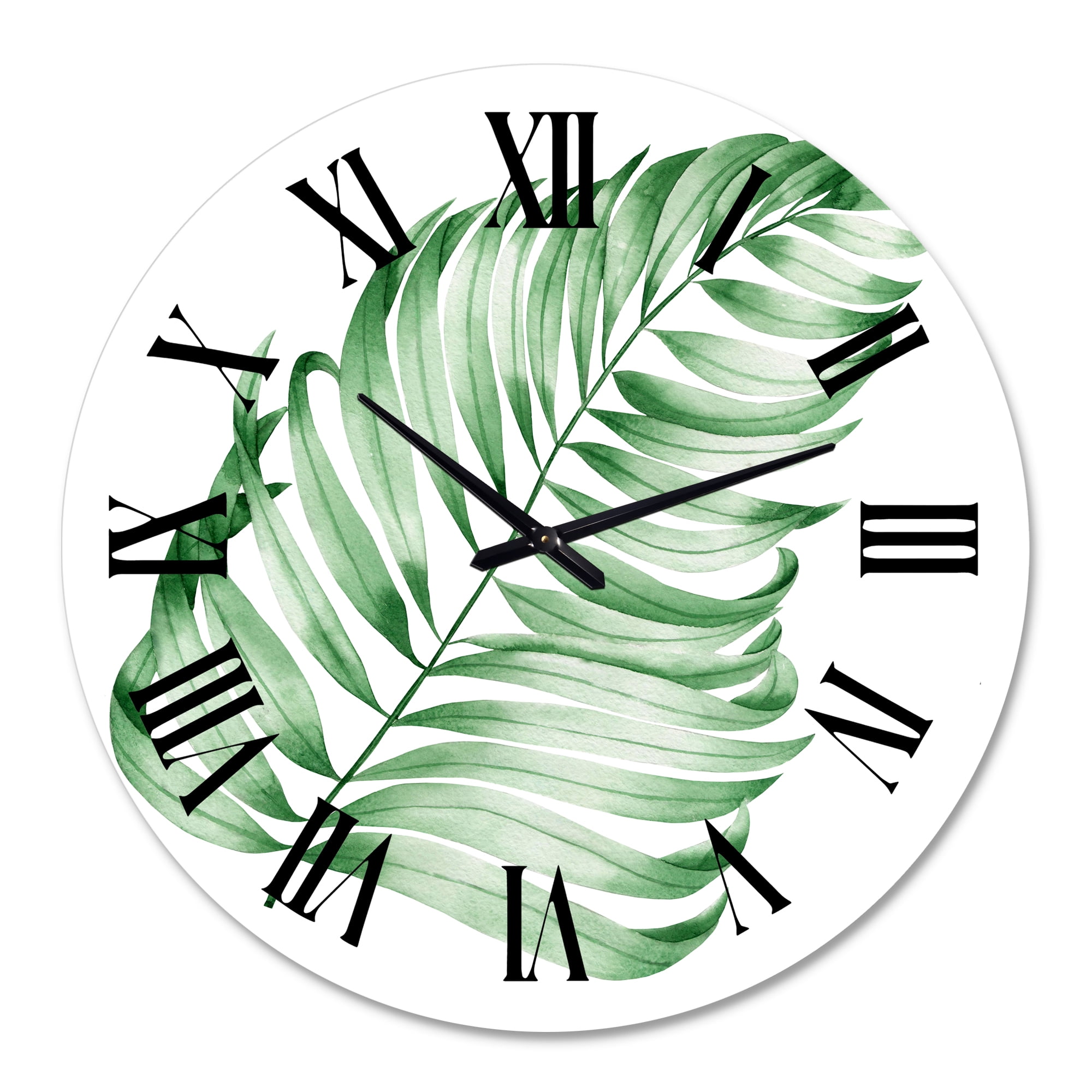 Designart 'Tropical Leaf Of Monstera Ii' Farmhouse Wall Clock
