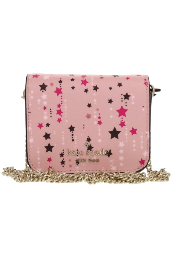 Pre-Owned Unused Kate Spade Stacey Star K4724 Bifold Wallet in PVC with Pink Chain,...