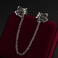 thumbnail image 3 of Retro Rose Flower Tie Clip for Men Women Dangle Hanging Chain Tassel Flowers Floral Neckties Clips for Wedding Anniversary Formal Business Suit Shirt Collar Lapel Accessories, 3 of 7