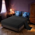 thumbnail image 3 of Manfei Cute Kawaii Dragon Animals 7-Piece Twin Bedding,Fantasy Wildlife Bedding Comforter Set,Navy Blue,Black Reversible, 3 of 6