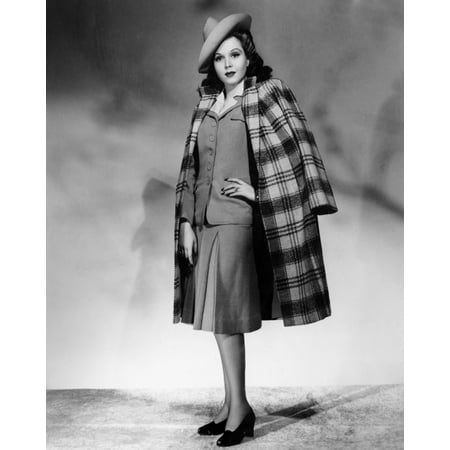 - Ann Miller Wearing Light Blue Suit And Plaid Overcoat Canvas Art - (16 x 20)