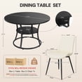thumbnail image 2 of Hawsaiy 47.2" Round Dining Table Set for 4, Modern Kitchen Table with 4 Upholstered PU Leather Dining Chairs, Dining Room Table with Storage Shelf, Small Space Furniture, 2 of 9