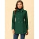 thumbnail image 2 of Abrigo Largo De Invierno Con Cuello Peter Pan Y Doble Botonadura Para Mujer Verde oscuro2 XS, 2 of 7