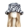 thumbnail image 5 of Yuanlong Womens Bucket Hat Fuzzy Leopard Print Plush Warm Winter Hat Wide Brim Windproof Retro Stylish Streetwear Headwear, 5 of 6
