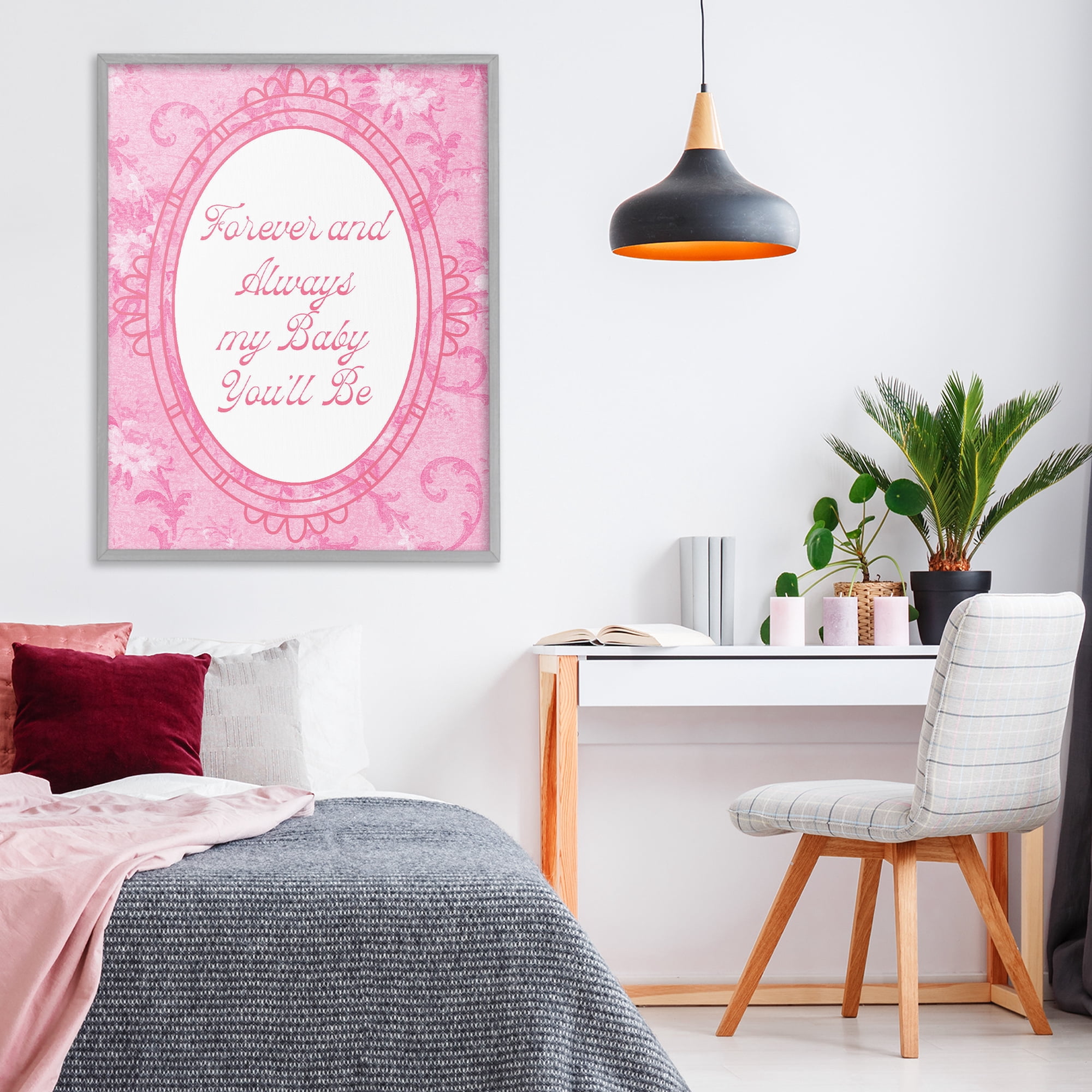 Stupell Industries Forever & Always My Baby Gray Framed Giclee Art, design by Lil' Rue