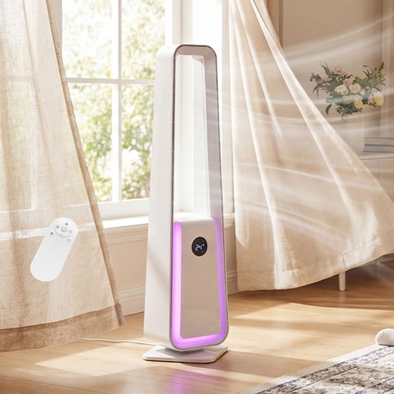 Advwin 36” Bladeless Tower Fan for Bedroom, 12 Speeds, Timer, Oscillating Floor Fans for Room, White