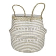 thumbnail image 4 of Northlight 17" Beige and White Large Seagrass Belly Basket with Handles, 4 of 5