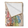 thumbnail image 2 of Pug Soft Flannel Fleece Blanket, Vibrant Colored Background with Color Splashes and Line Art Design Face of a Pug Print, Cozy Plush for Indoor and Outdoor Use, 50" x 70", Multicolor, by Ambesonne, 2 of 5