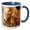 Blue/White, variant on 3drose, Lions Cuddle, 11oz Two-tone Black Mug