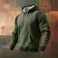 thumbnail image 4 of Men's Cargo Hoodies Sweatshirts Tactical Pullover Casual Gym Athletic Loose Hooded Sweatshirts Army Green 2XL, 4 of 4