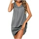 thumbnail image 1 of Vestidos de Verano de Algodón Casual para las Mujeres sin Mangas Mini Vestido de Sol, Cuello Tripulado Tanque Suelto Corto de Playa, 1 of 9