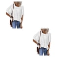 thumbnail image 1 of Cuello para mujer Sonducket camisa de Media manga jersey con volantes blusa de encaje Negro S M L XL XXL 3XL, 1 of 5