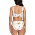 thumbnail image 3 of Wukai Funny Chicken Women's Bikini Set Two Piece,wimsuit High Waisted V Neck Twist Front Adjustable Spaghetti Straps Bathing Suit-Small, 3 of 7