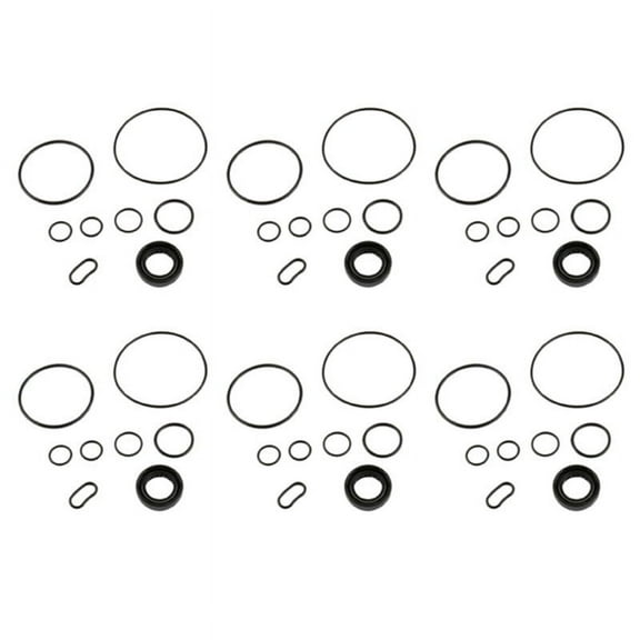 6 SET Power Steering Pump Repair Seal Kit for Accord 2003-2007 2002-2006 for 2005-2008 06539-PLA-A01,6 set x Directional Power Pump Repair Kit,Black